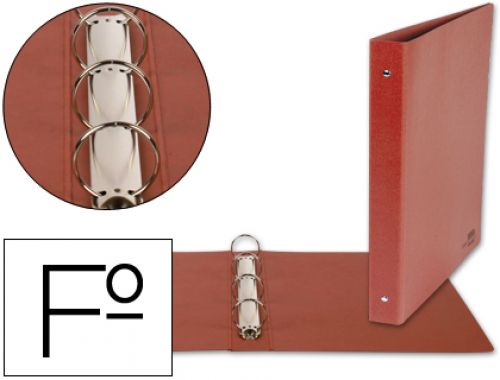 Pasta aneis liderpapel cartao couro folio 4 aneis 40mm redondos lombada 55 mm , Liderpapel , 10025 , 8423473100251